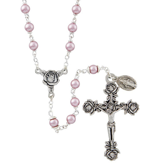 Swarovski Rose Rosary - Rose - Picture 1 of 2